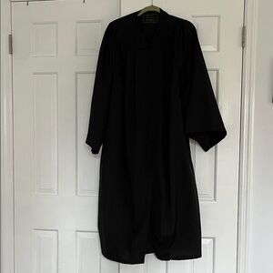 Classic Black Graduation Gown size 5’6”-5-8” excellent used condition worn once.